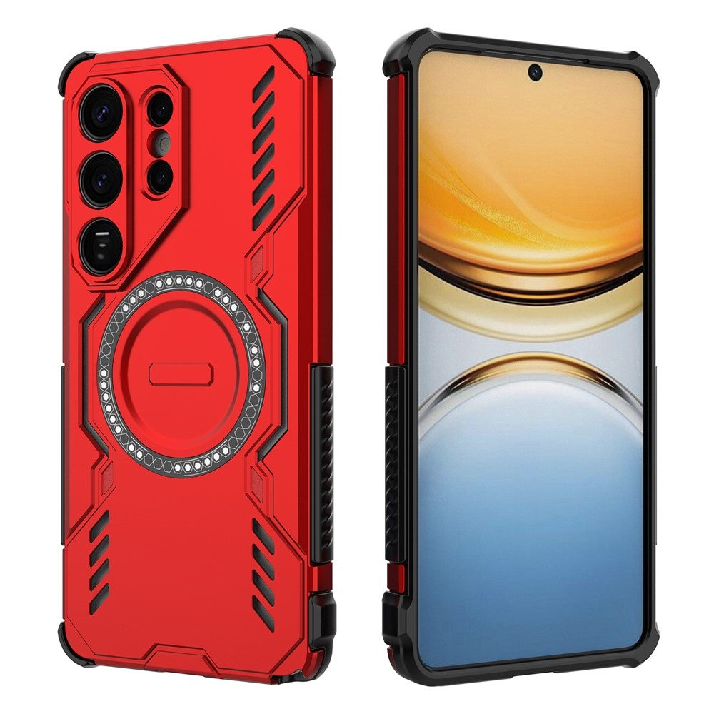 Hollow odolný kryt s MagSafe na Samsung Galaxy S26 Ultra - červený