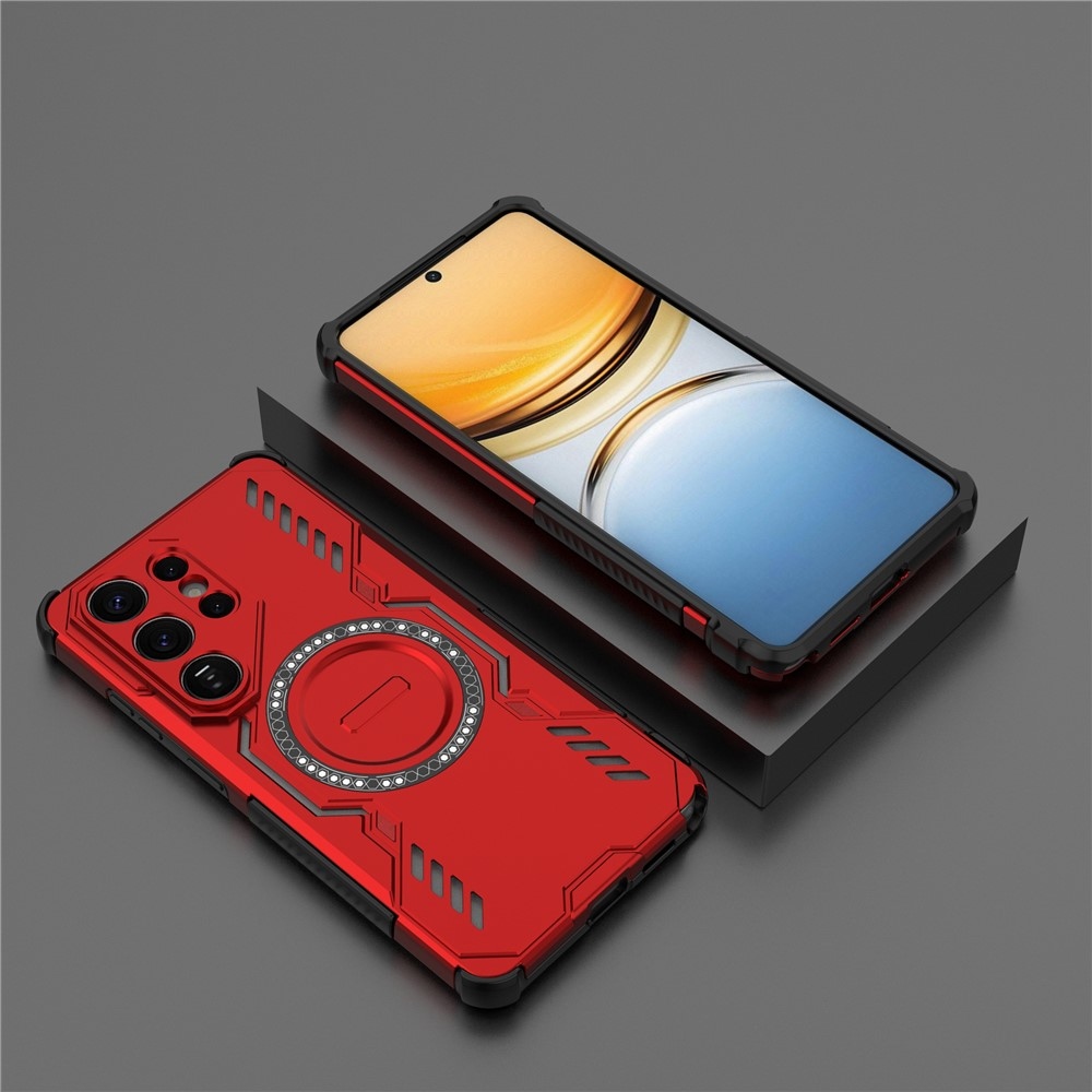 Hollow odolný kryt s MagSafe na Samsung Galaxy S26 Ultra - červený