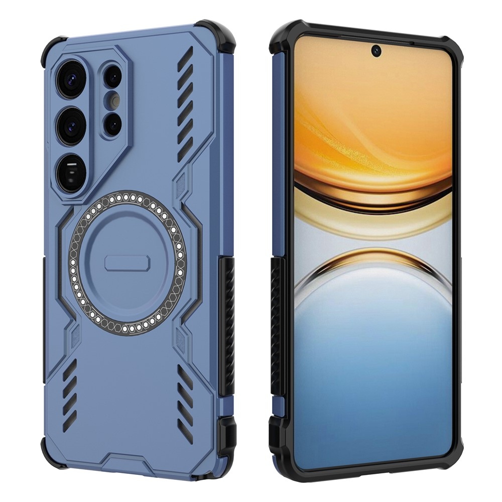 Hollow odolný kryt s MagSafe na Samsung Galaxy S26 Ultra - modrý