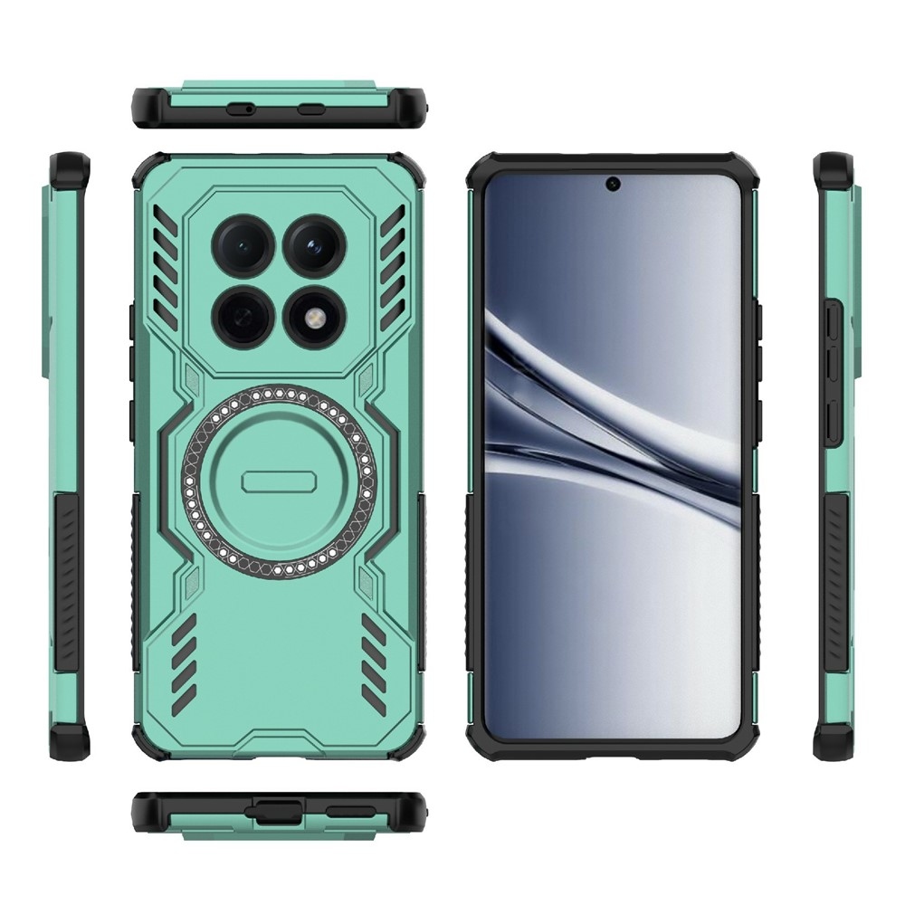 Hollow odolný kryt s MagSafe na Xiaomi Poco M8 5G/Redmi Note 15 5G - zelený