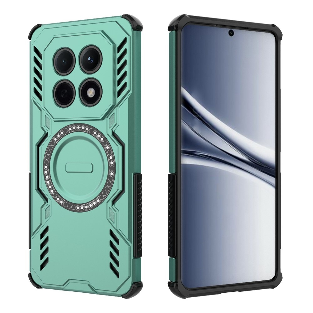 Hollow odolný kryt s MagSafe na Xiaomi Poco M8 5G/Redmi Note 15 5G - zelený