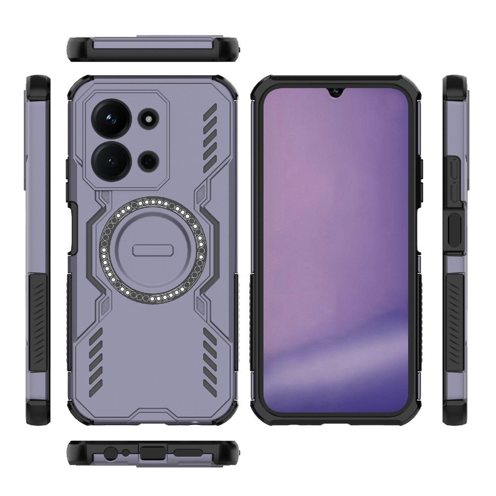 Hollow odolný kryt s MagSafe na Xiaomi Redmi 15C 4G (171mm)/Poco C85 4G (171mm) - fialový