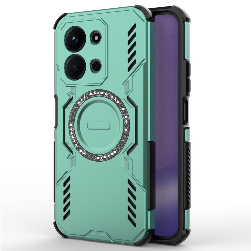 Hollow odolný kryt s MagSafe na Xiaomi Redmi 15C 4G (171mm)/Poco C85 4G (171mm) - zelený