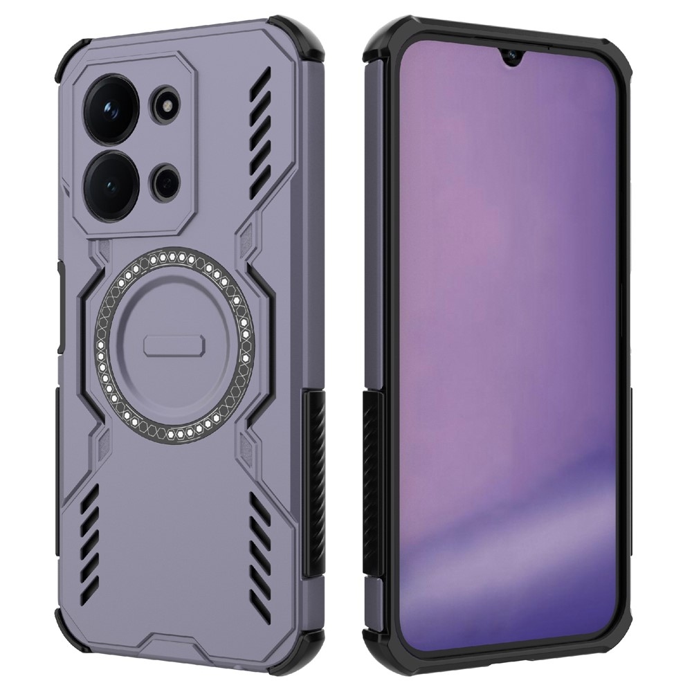 Hollow odolný kryt s MagSafe na Xiaomi Redmi 15C 4G/5G (173mm)/Poco C85 (173mm) - fialový