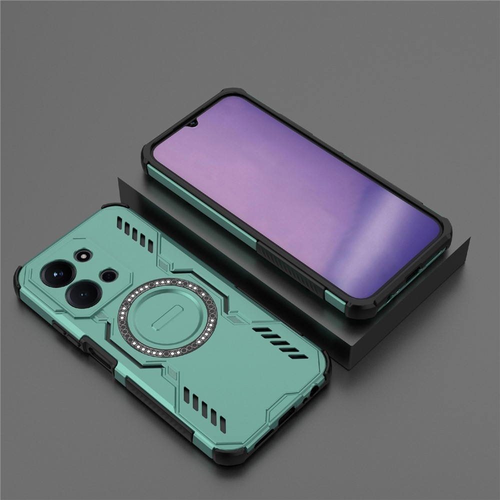 Hollow odolný kryt s MagSafe na Xiaomi Redmi 15C 4G/5G (173mm)/Poco C85 (173mm) - zelený