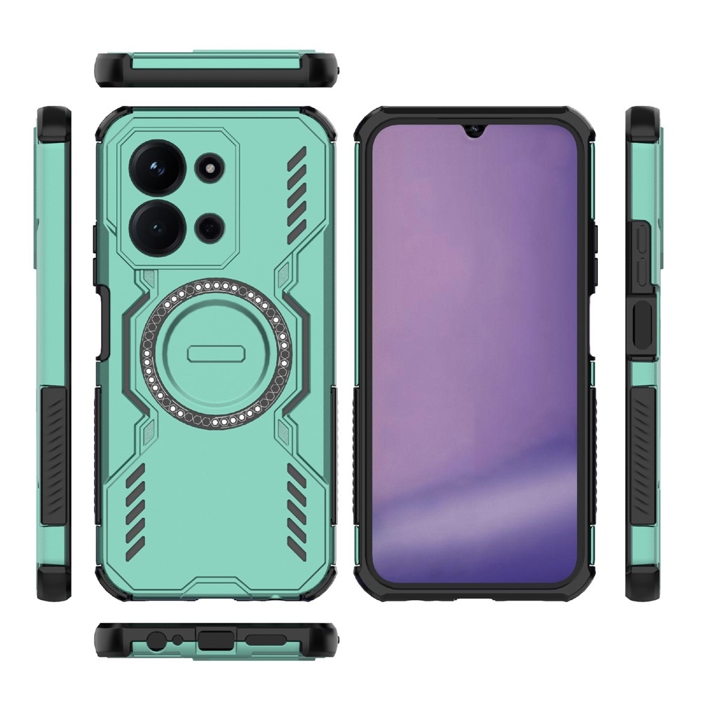 Hollow odolný kryt s MagSafe na Xiaomi Redmi 15C 4G/5G (173mm)/Poco C85 (173mm) - zelený