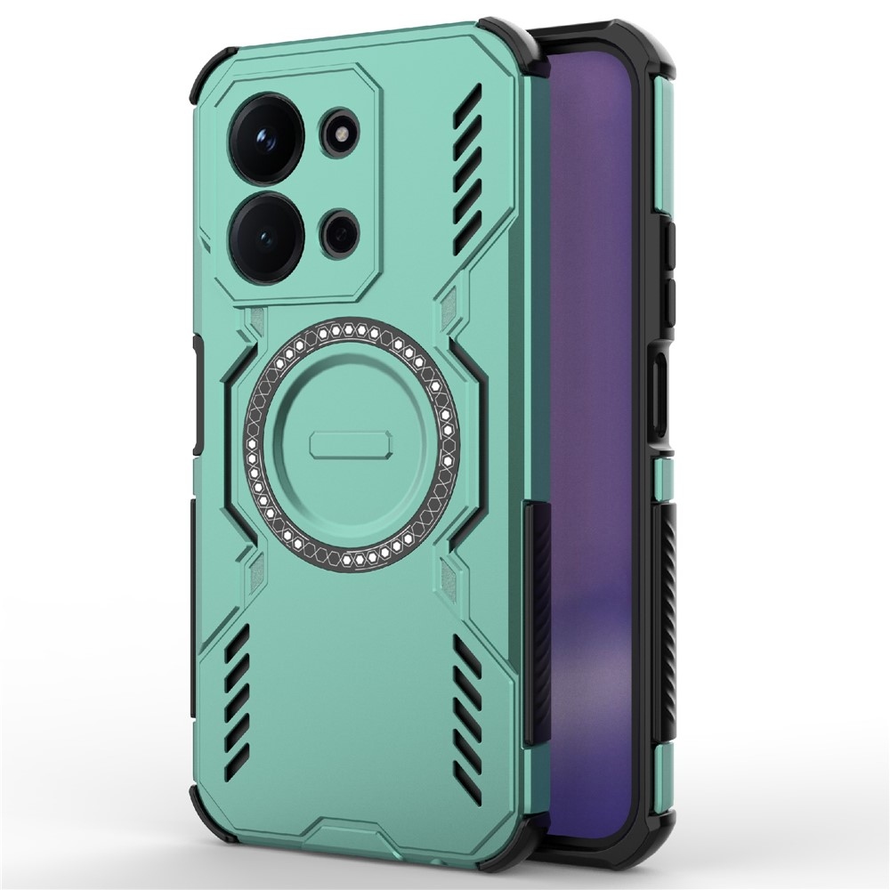 Hollow odolný kryt s MagSafe na Xiaomi Redmi 15C 4G/5G (173mm)/Poco C85 (173mm) - zelený