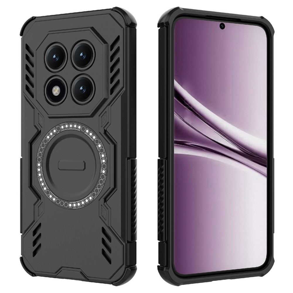 Hollow odolný kryt s MagSafe na Xiaomi Redmi Note 15 Pro+ 5G - čierny