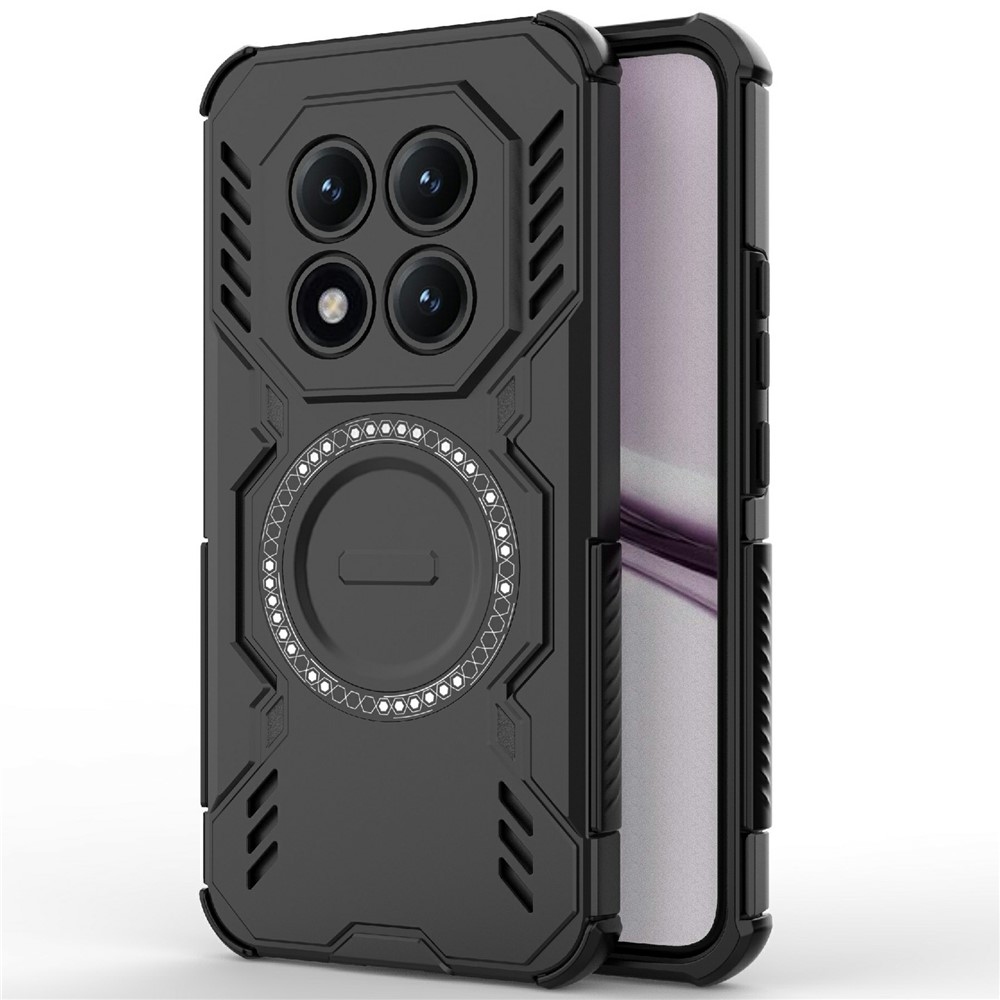 Hollow odolný kryt s MagSafe na Xiaomi Redmi Note 15 Pro+ 5G - čierny