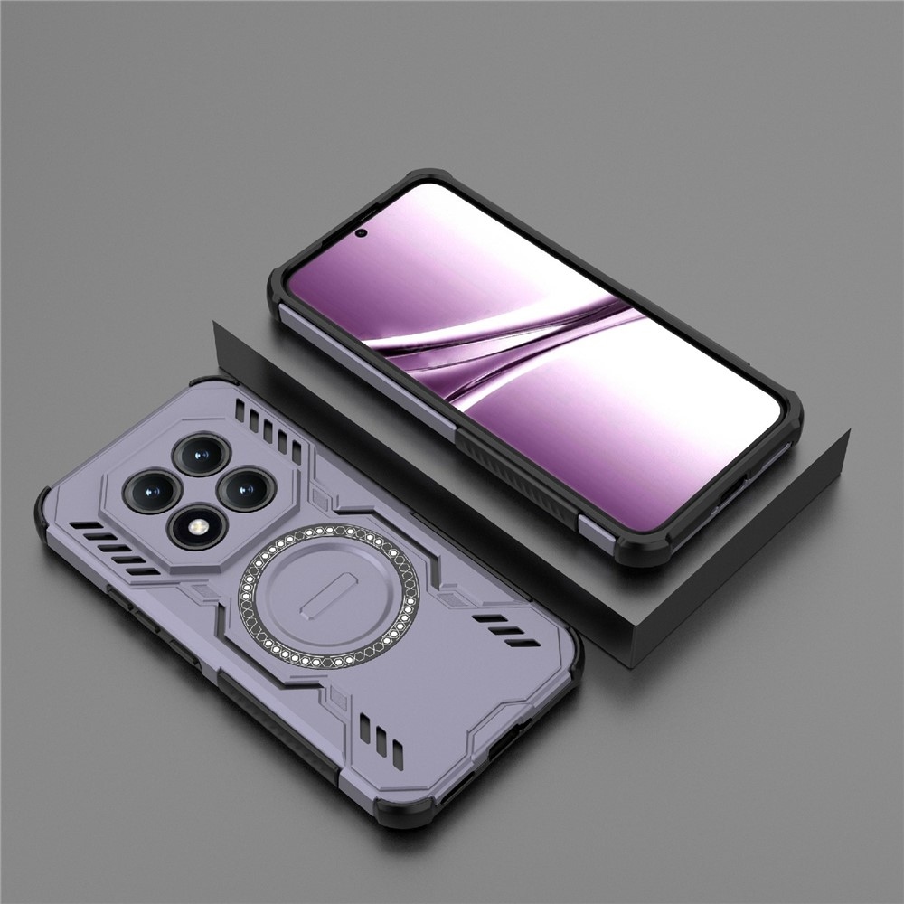 Hollow odolný kryt s MagSafe na Xiaomi Redmi Note 15 Pro+ 5G - fialový