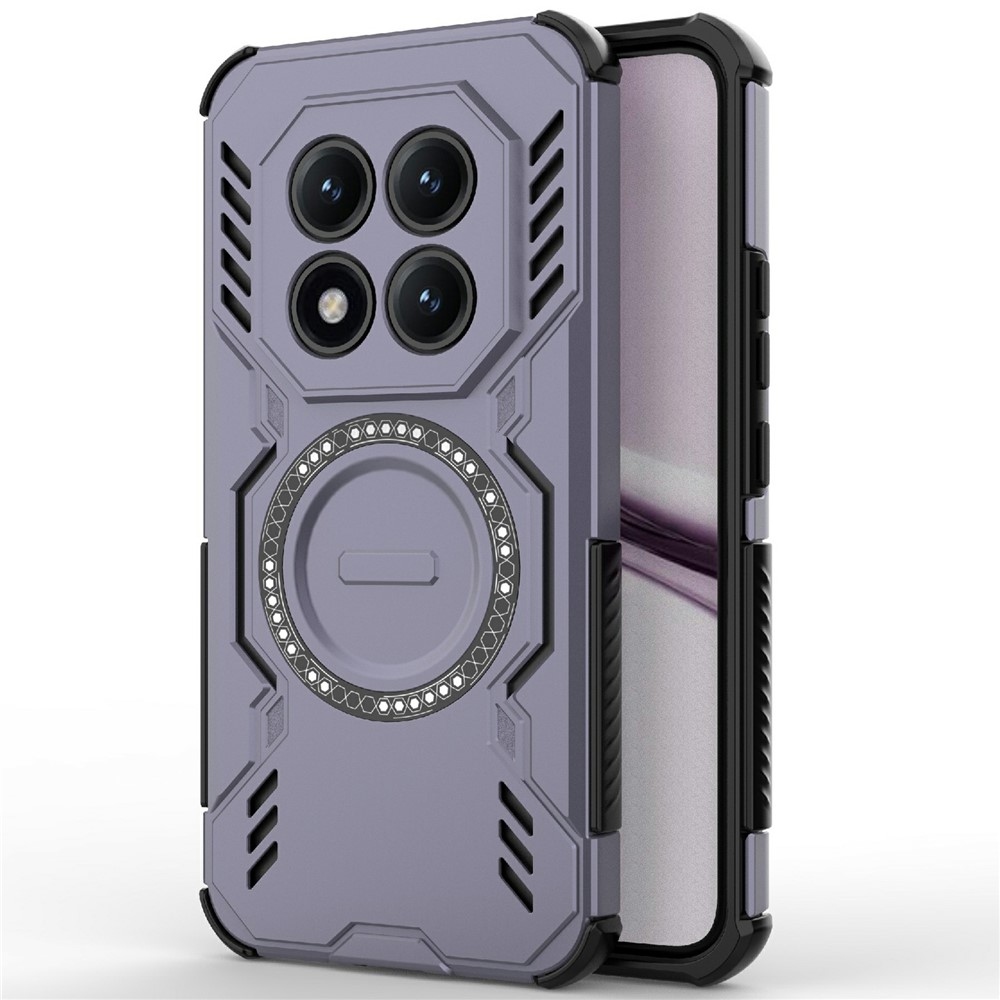 Hollow odolný kryt s MagSafe na Xiaomi Redmi Note 15 Pro+ 5G - fialový