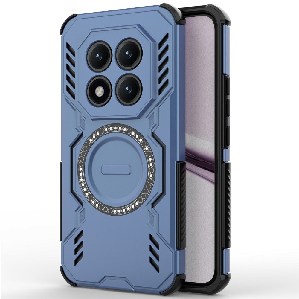 Hollow odolný kryt s MagSafe na Xiaomi Redmi Note 15 Pro+ 5G - modrý