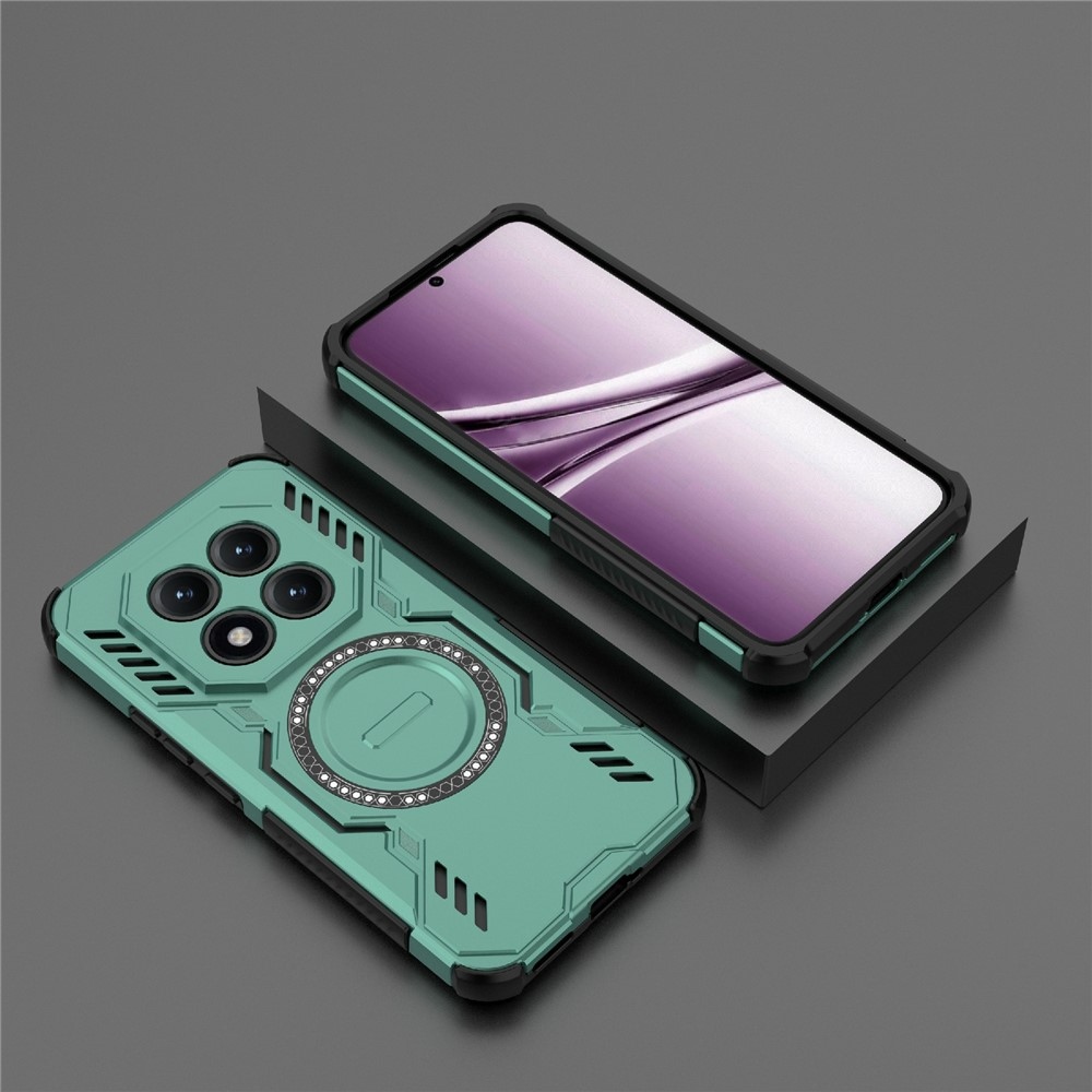 Hollow odolný kryt s MagSafe na Xiaomi Redmi Note 15 Pro+ 5G - zelený