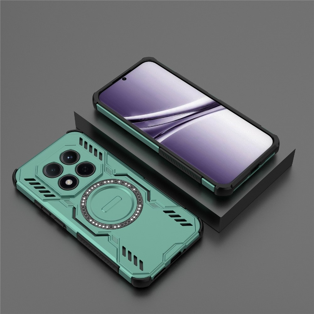 Hollow odolný kryt s MagSafe na Xiaomi Redmi Note 15 Pro 5G - zelený