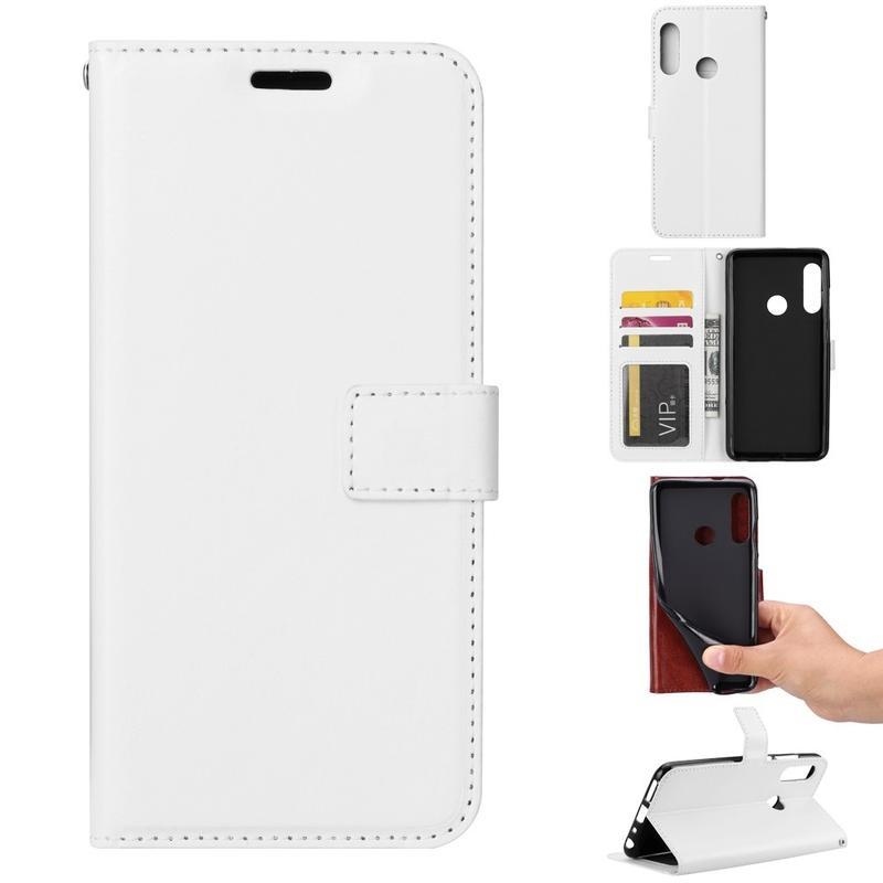 Horse PU kožené peněženkové puzdro na mobil Huawei P Smart Z/Honor 9X - biele