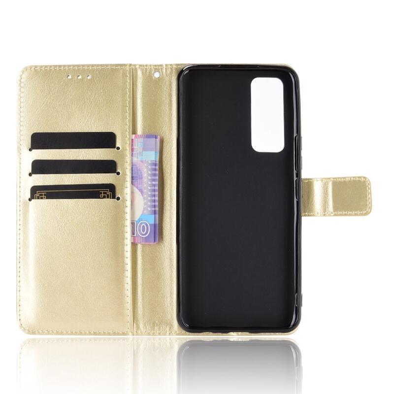Horse PU kožené peňaženkové púzdro na mobil Vivo Y70 - zlaté
