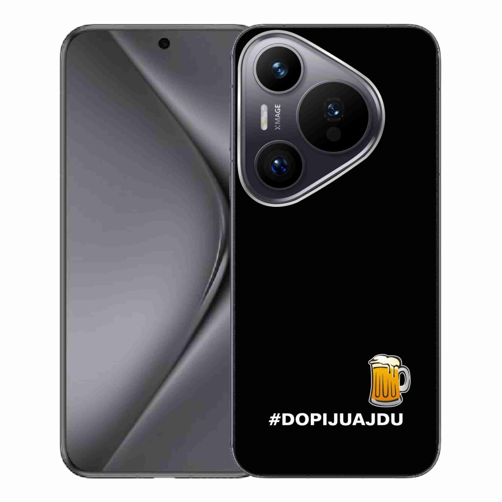 Gélový kryt mmCase na Huawei Pura 70 Pro - pivný motív 1 čierne pozadie
