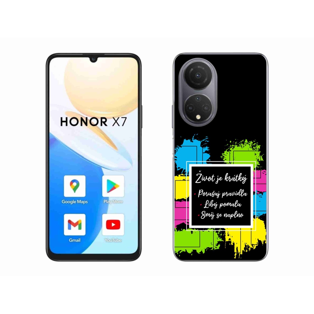 Gélový kryt mmCase na Honor X7 - citát 5 čierne pozadie