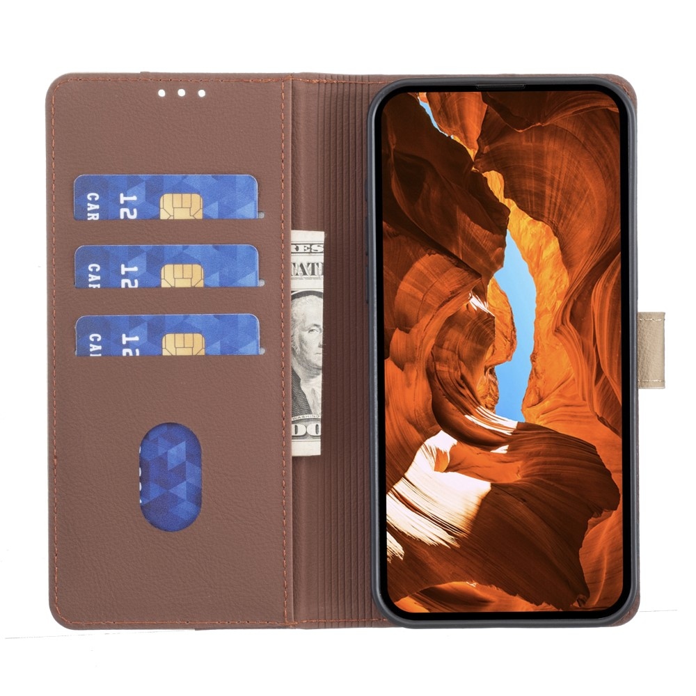 BNF DUO knižkové púzdro na Xiaomi Redmi Note 14 - hnedé