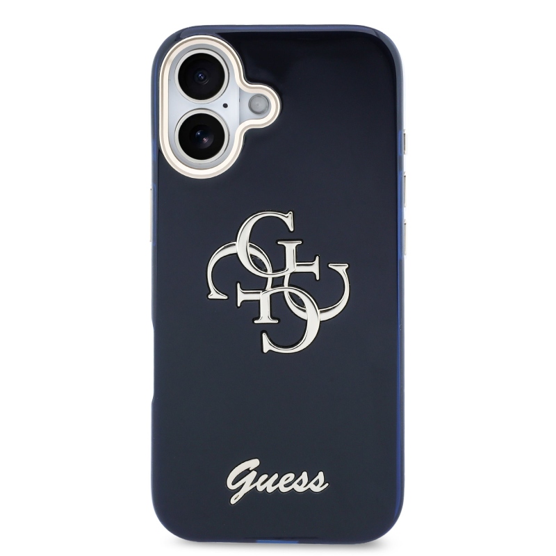 Guess IML 4G Script Metal Logo Zadný kryt pre iPhone 17 Blue