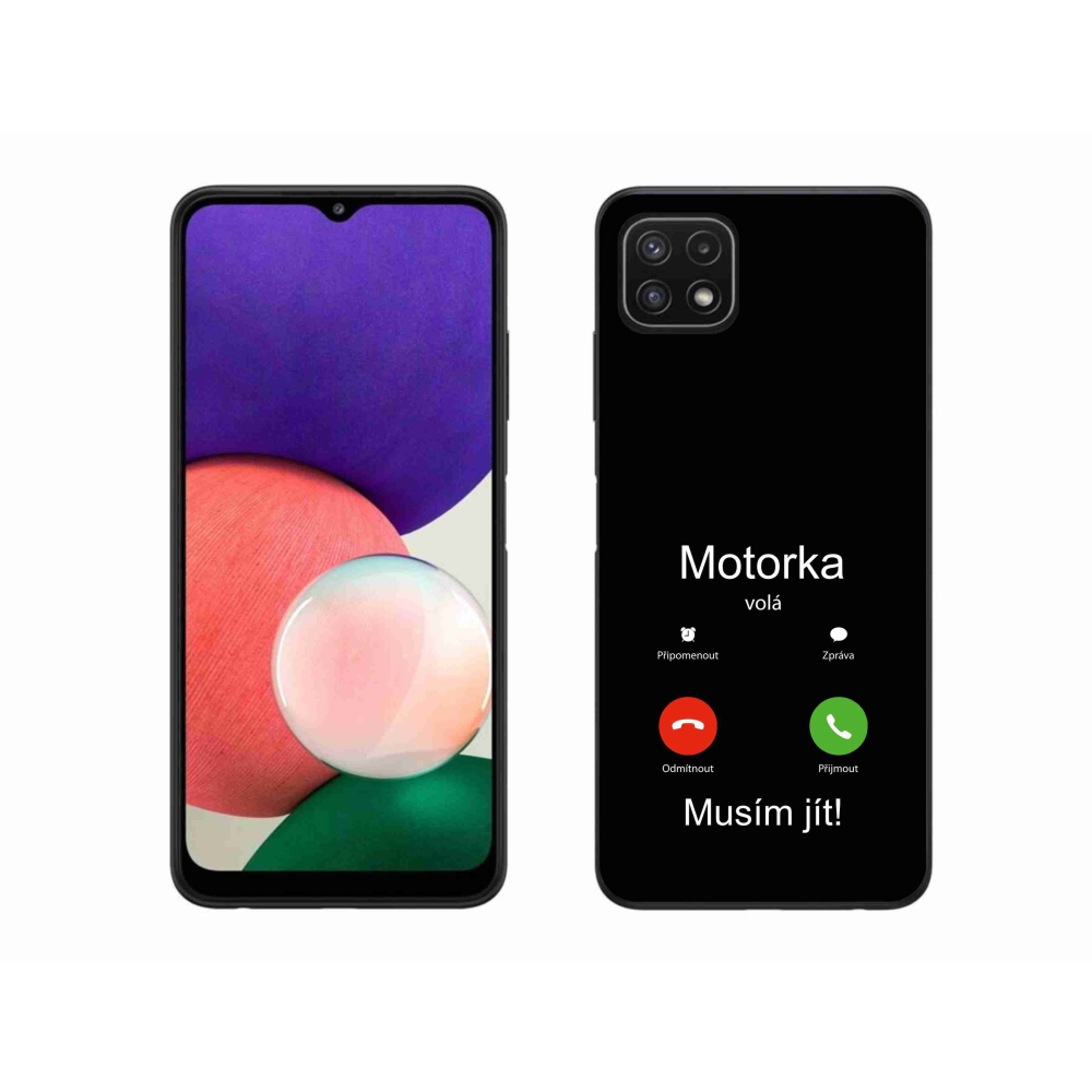 Gélový kryt mmCase na Samsung Galaxy A22 5G - motorka volá čierne pozadie