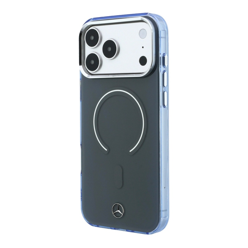 Mercedes PC/TPU dvojvrstvový zadný kryt s MagSafe pre iPhone 18 Pro, antracitová/modrá