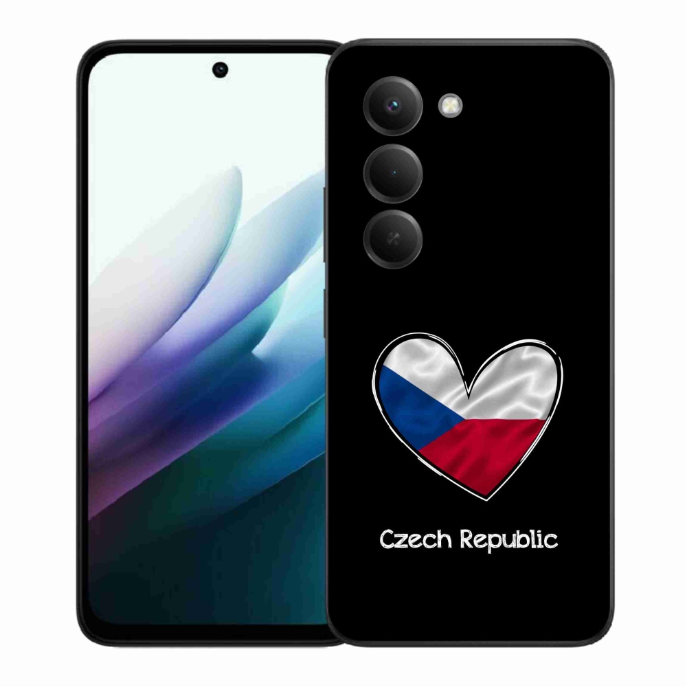 Gélový kryt mmCase na Xiaomi Redmi 15 4G/5G (171mm) - vlajka srdca čierne pozadie