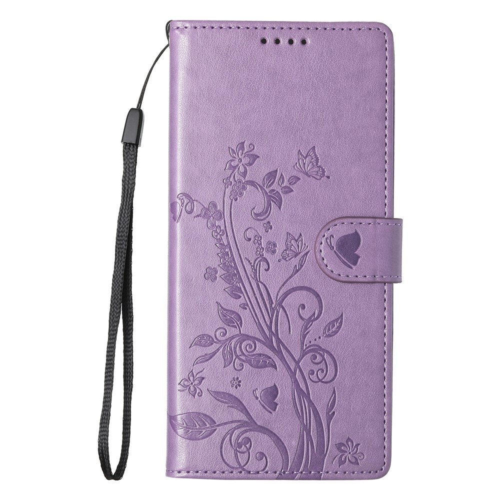Flowery knižkové púzdro na Samsung Galaxy A07 4G - fialové
