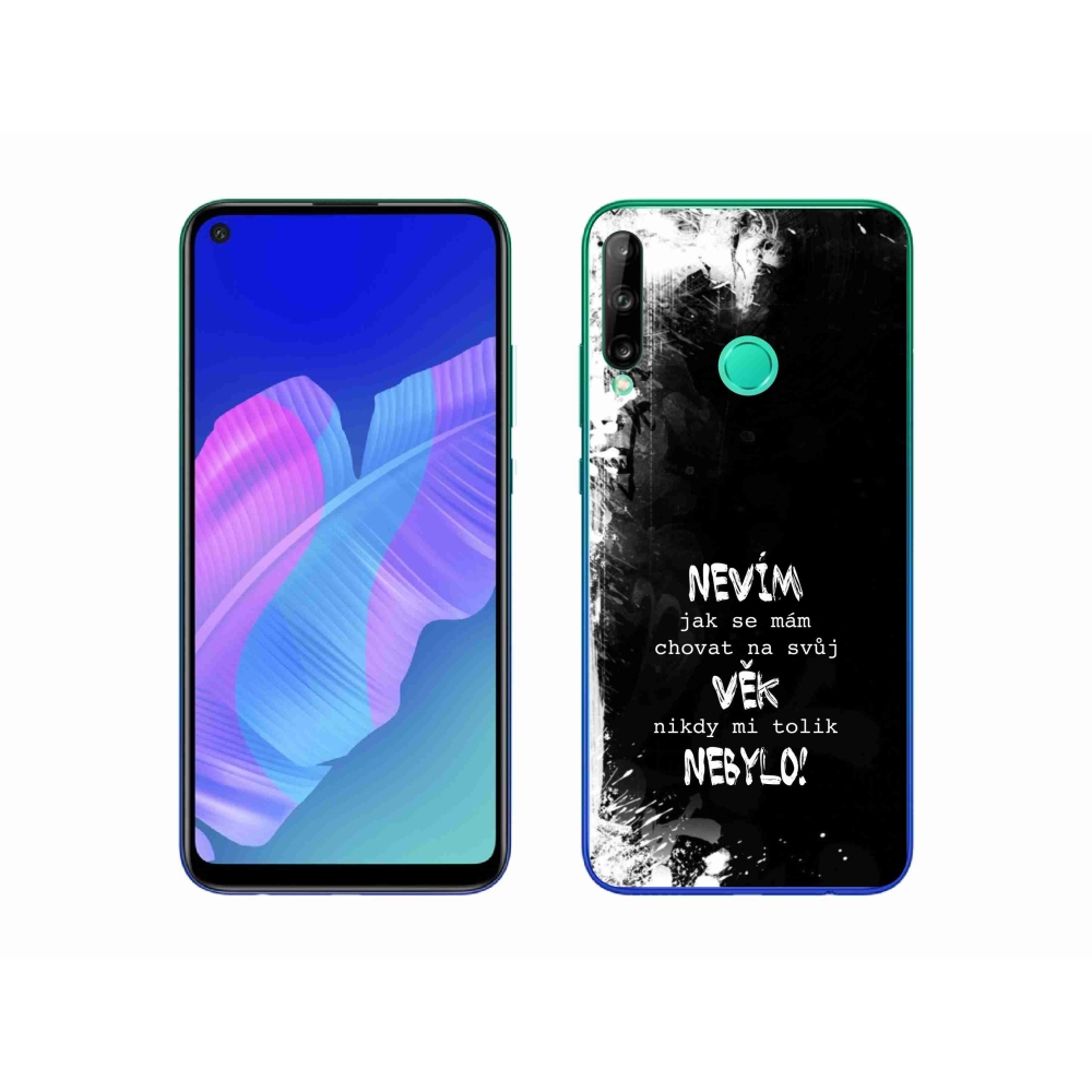 Gélový kryt mmCase na Huawei P40 Lite E - vtipný text 14 čierne pozadie