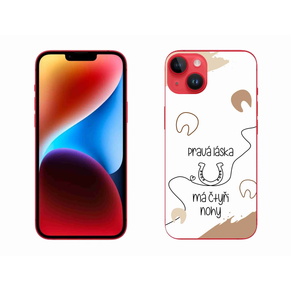 Gélový kryt mmCase na iPhone 14 Plus - konský motív biele pozadie