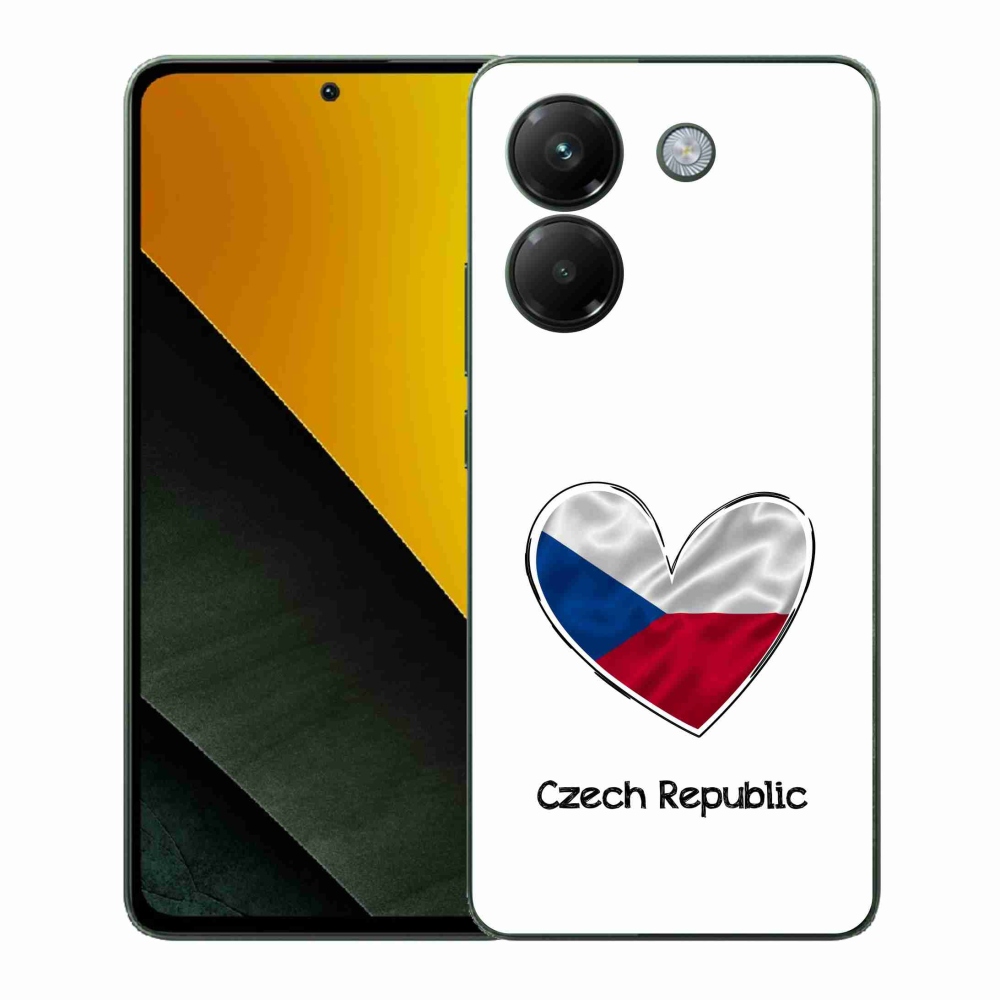 Gélový kryt mmCase na Xiaomi Poco M7 Pro 5G - vlajka srdca biele pozadie