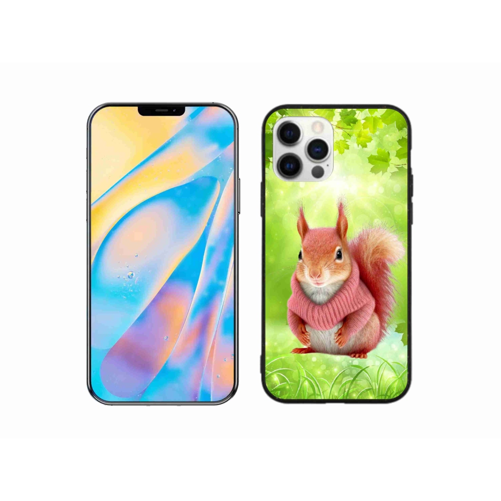 Gélový kryt mmCase na iPhone 12 Pro - veverička vo svetri
