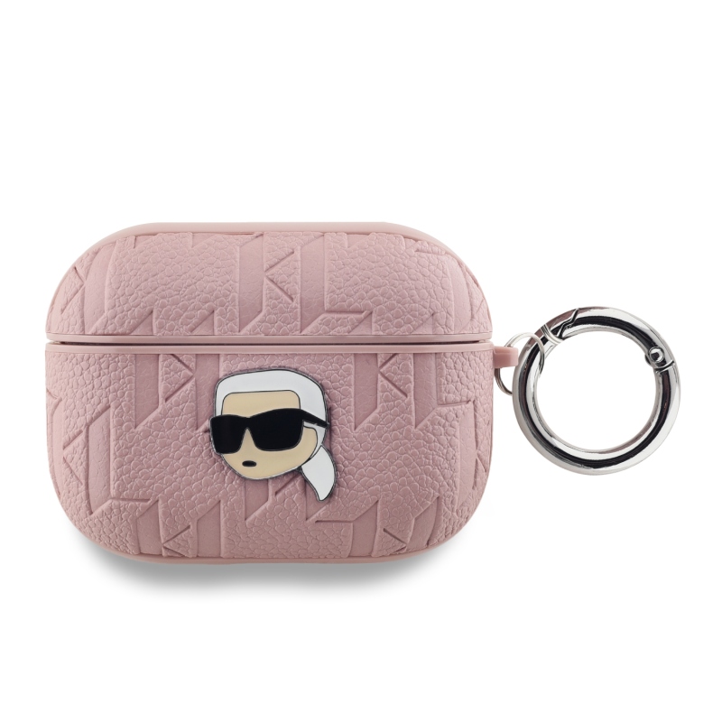 Karl Lagerfeld PU Embossed Karl Head Puzdro pre AirPods Pro Pink