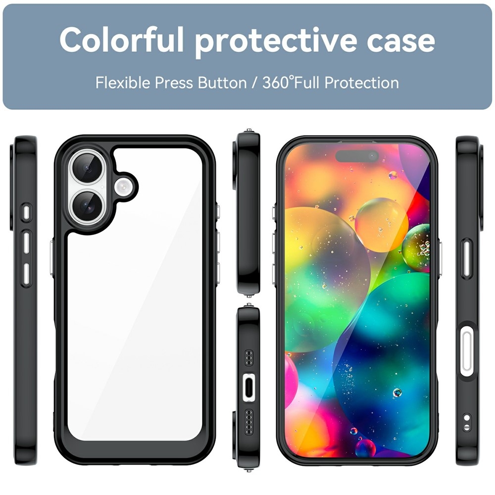 Gélový obal s pevným chrbtom na iPhone 17 - čierny