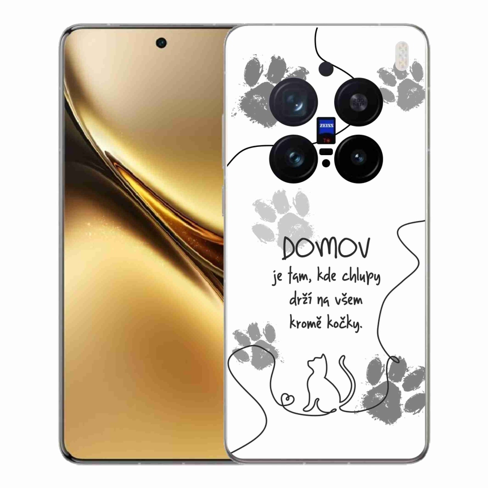 Gélový kryt mmCase na Vivo X200 Pro 5G - mačacie motív biele pozadie