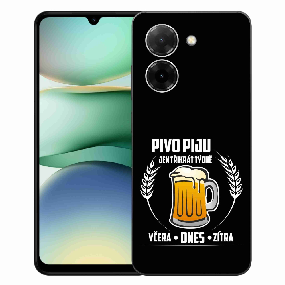 Gélový kryt mmCase na Xiaomi Redmi A5 - pivný motív čierne pozadie