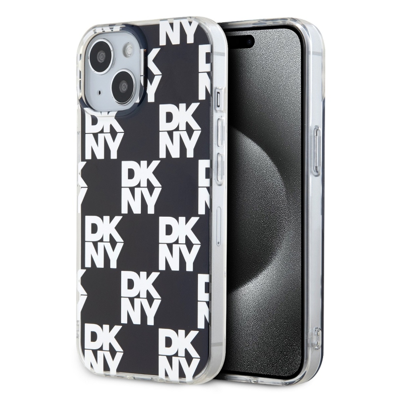 DKNY PC/TPU Checkered Pattern Zadný Kryt pre iPhone 15 Black