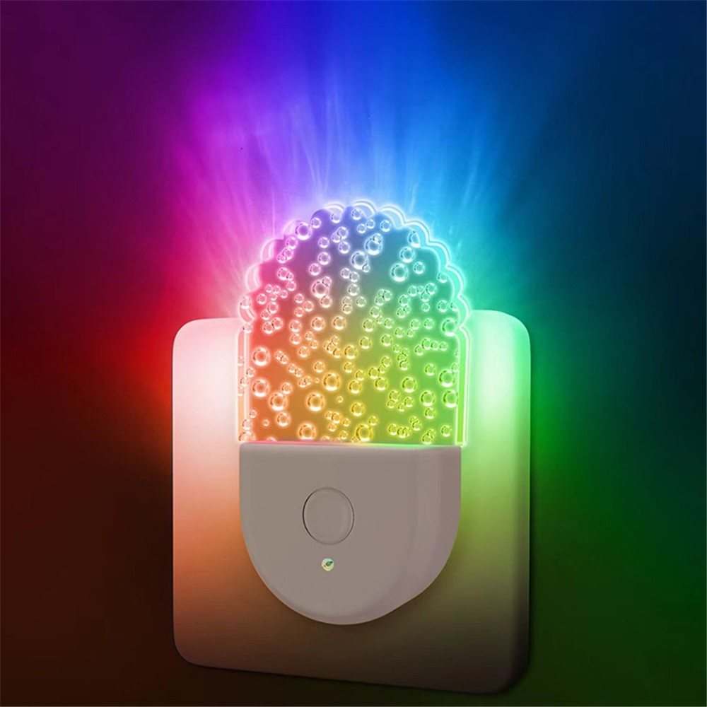 Detské nočné LED svetlo do zásuvky so senzorom - bubliny