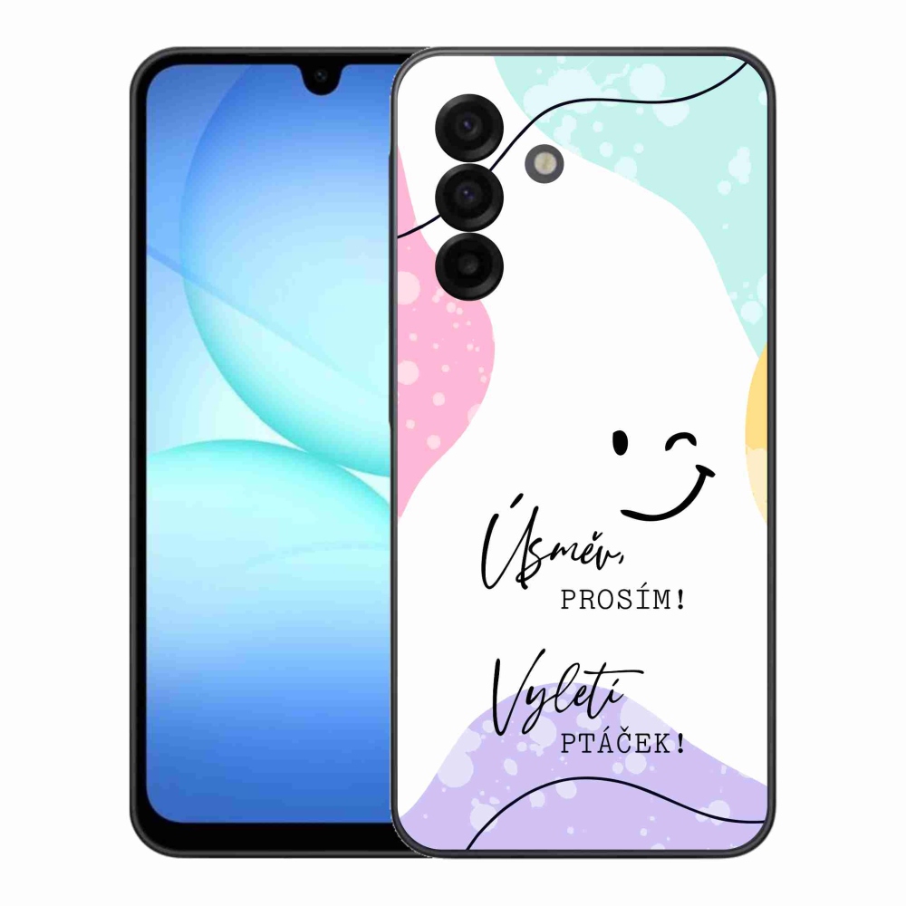 Gélový kryt mmCase na Samsung Galaxy A17 5G - vtipný text 4 biele pozadie