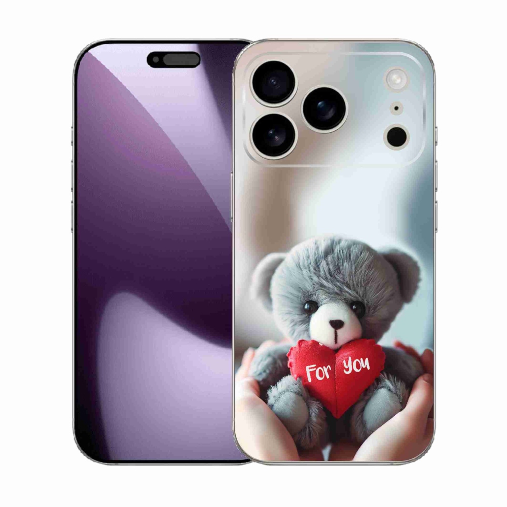 Gélový kryt mmCase na iPhone 17 Pro - medvedík pre zamilovaných