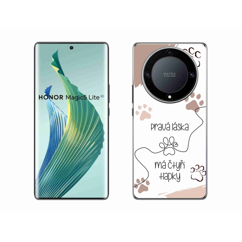 Gélový kryt mmCase na Honor Magic 5 Lite 5G - psí motív 1 biele pozadie