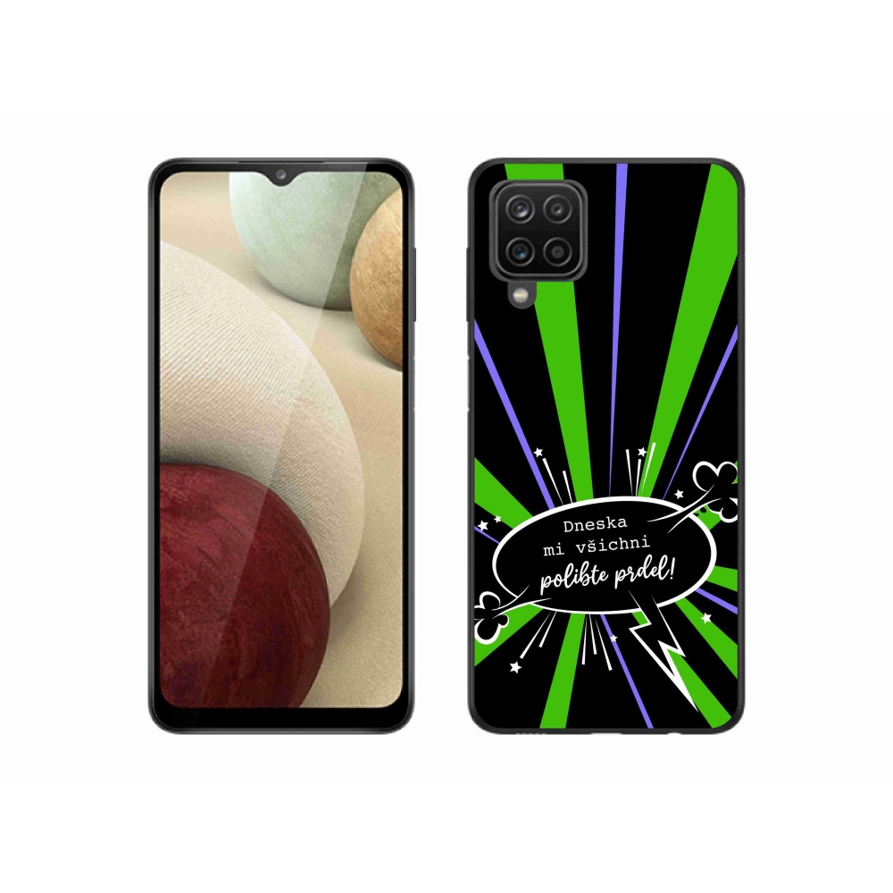 Gélový kryt mmCase na Samsung Galaxy M12 - vtipný text 15 čierne pozadie