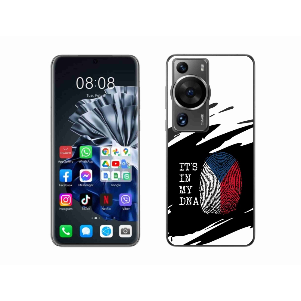 Gélový kryt mmCase na Huawei P60 Pro - vlajka odtlačok prsta čiernobiele pozadie