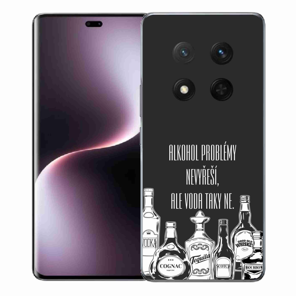Gélový kryt mmCase na Honor Magic 7 Lite 5G - vtipný text čierne pozadie