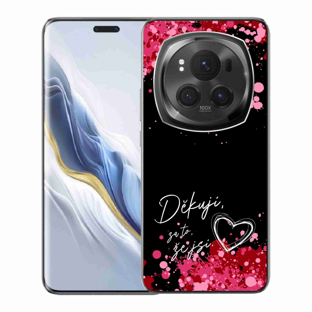 Gélový kryt mmCase na Honor Magic 6 Pro 5G - zamilovaný text 2 čierne pozadie