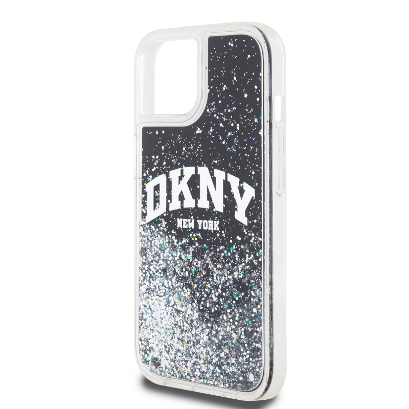 DKNY Liquid Glitter Arch Logo Zadný Kryt pre iPhone 11 Black