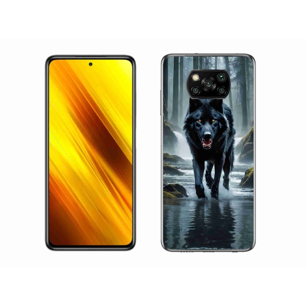 Gélový kryt mmCase na Xiaomi Poco X3 - čierny vlk