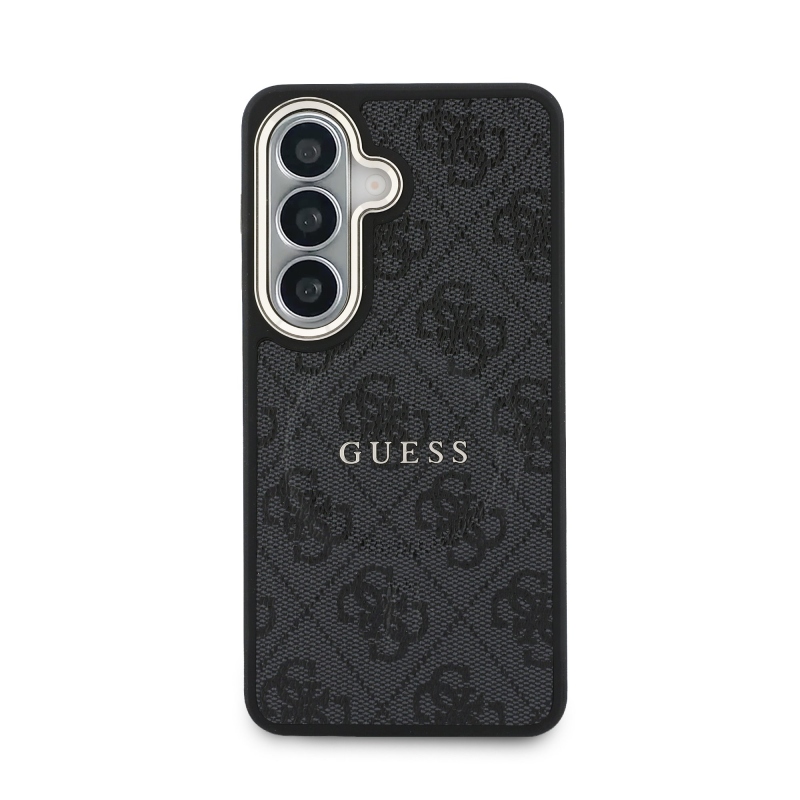 Guess PU kožený zadný kryt 4G Gold Frame Magnetic pre Samsung Galaxy S26+ Black
