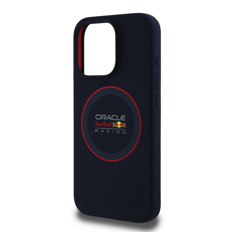 Red Bull Silicone Red Ring MagSafe Zadný Kryt pre iPhone 15 Pro Navy