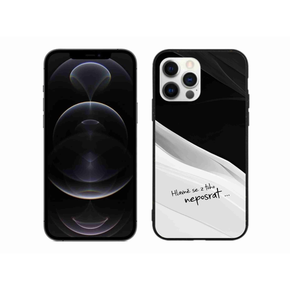 Gélový kryt mmCase na iPhone 12 Pro Max - vtipný text 13 bieločierne pozadie